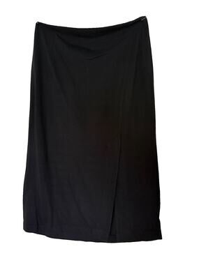 FORELLI Moda International Black Knit Midi Skirt Elastic Waist Pull On 18/20 XL